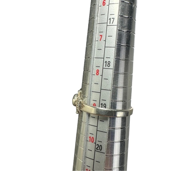 Vtg Sterling Silver Leaf Reposse Lapis Cabochon Band Ring Sz 9.25 Southwest Boho - Picture 3 of 15